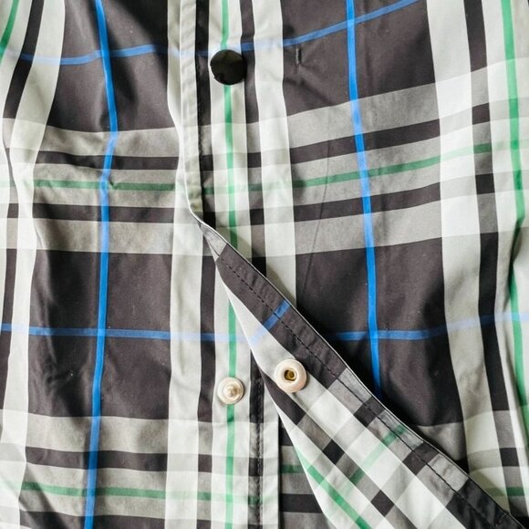 A.P.C. Men’s Alfred Plaid Shirt Jacket Size M Blue Plaid Snap Close New - Picture 14 of 14